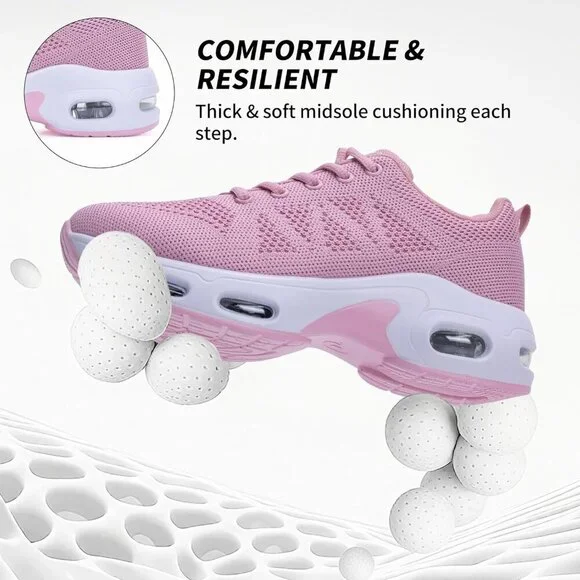 🆕Women's Pink Running Shoes Tennis Athletic Gym Walking Fashion Sneakers - Picture 2 of 7